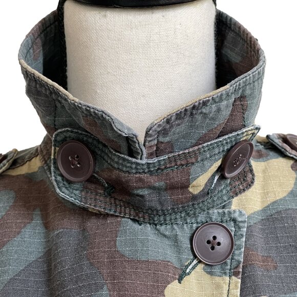 MADEWELL Women’s Camo Military Utility Jacket Green Khaki Size XS Cotton - Picture 7 of 9